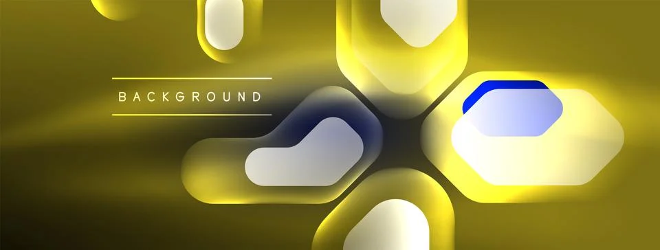 Glowing neon geometric elements abstract background. Neon light or laser show 스톡 일러스트