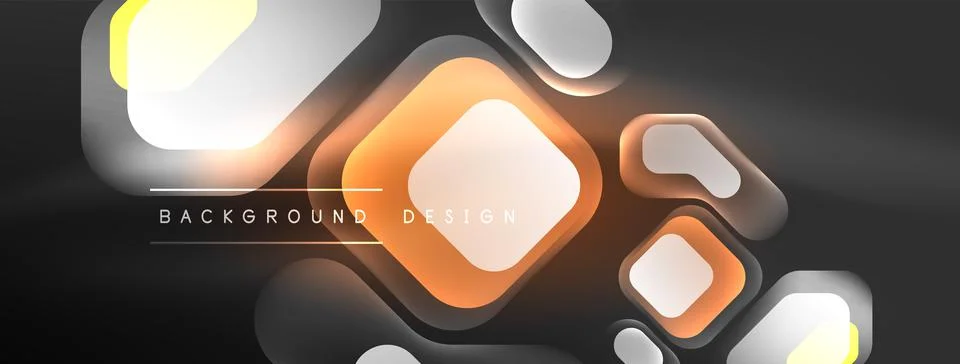 Glowing neon geometric elements abstract background. Neon light or laser show 스톡 일러스트