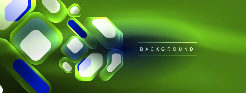 Glowing neon geometric elements abstract background. Neon light or laser show 스톡 일러스트