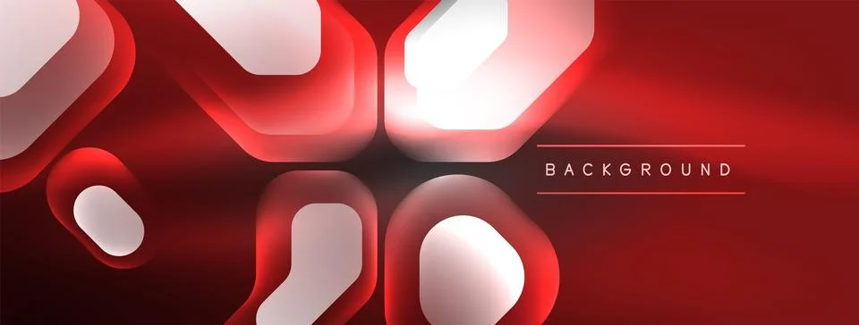 Glowing neon geometric elements abstract background. Neon light or laser show Illustrazione stock