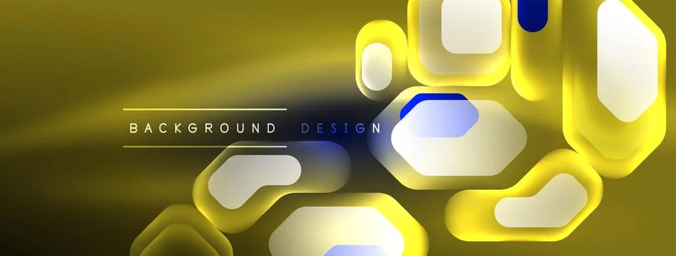 Glowing neon geometric elements abstract background. Neon light or laser show 스톡 일러스트