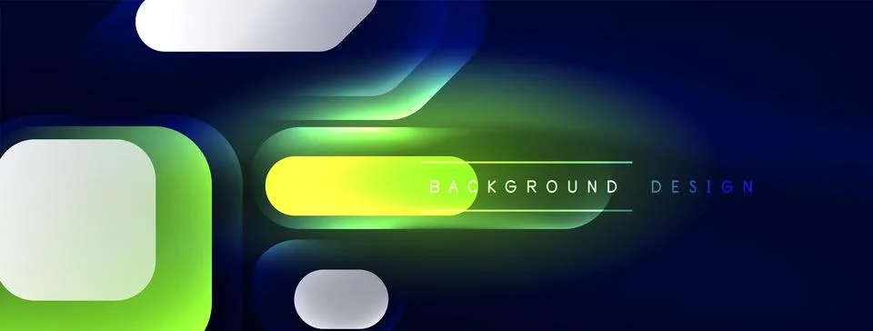 Glowing neon geometric elements abstract background. Neon light or laser show 스톡 일러스트