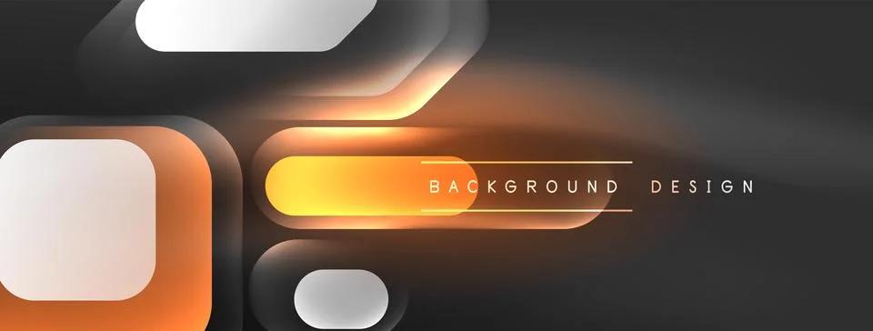 Glowing neon geometric elements abstract background. Neon light or laser show Illustrazione stock