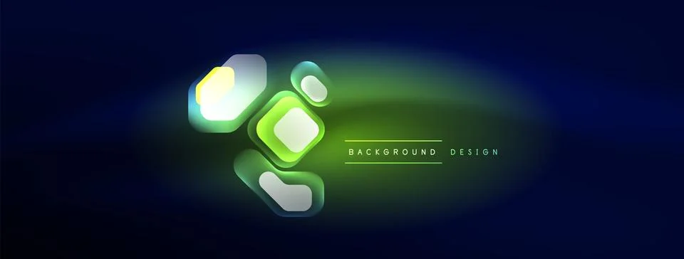 Glowing neon geometric elements abstract background. Neon light or laser show 스톡 일러스트