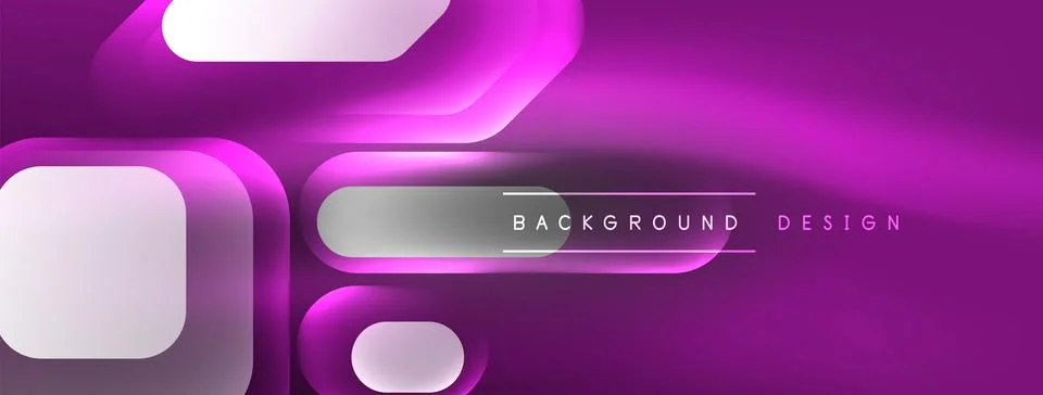 Glowing neon geometric elements abstract background. Neon light or laser show Stockillustratie