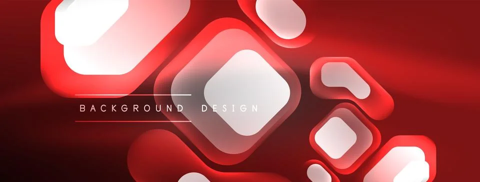 Glowing neon geometric elements abstract background. Neon light or laser show 스톡 일러스트