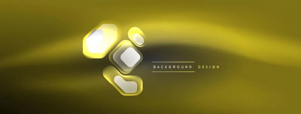Glowing neon geometric elements abstract background. Neon light or laser show Illustrazione stock