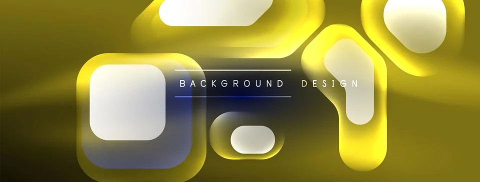 Glowing neon geometric elements abstract background. Neon light or laser show Illustrazione stock