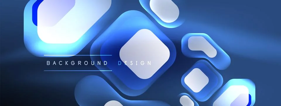 Glowing neon geometric elements abstract background. Neon light or laser show 스톡 일러스트