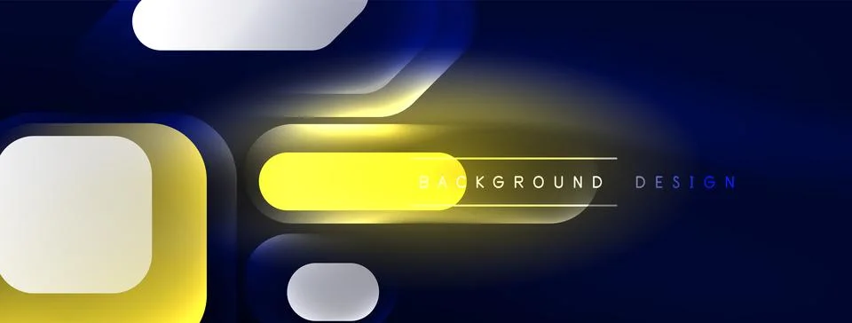Glowing neon geometric elements abstract background. Neon light or laser show 스톡 일러스트