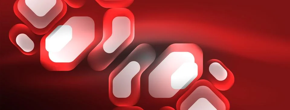 Glowing neon geometric elements abstract background. Neon light or laser show Stock Illustration
