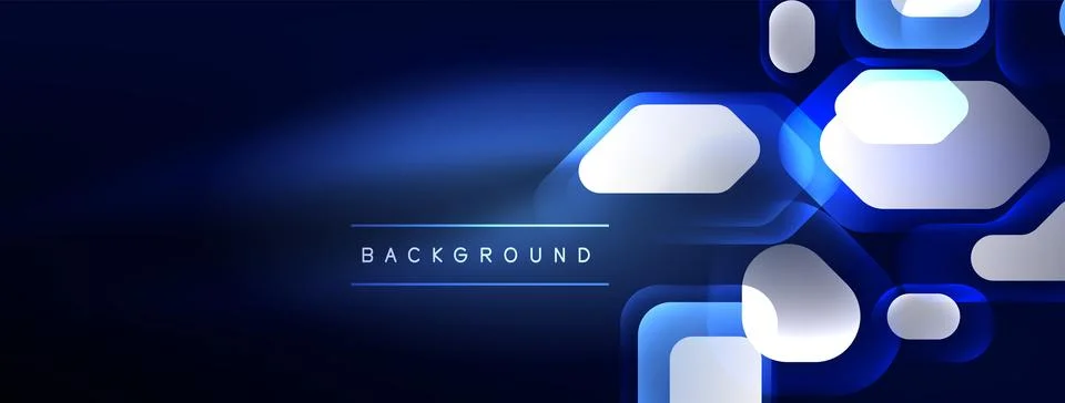 Glowing neon geometric elements abstract background. Neon light or laser show 스톡 일러스트