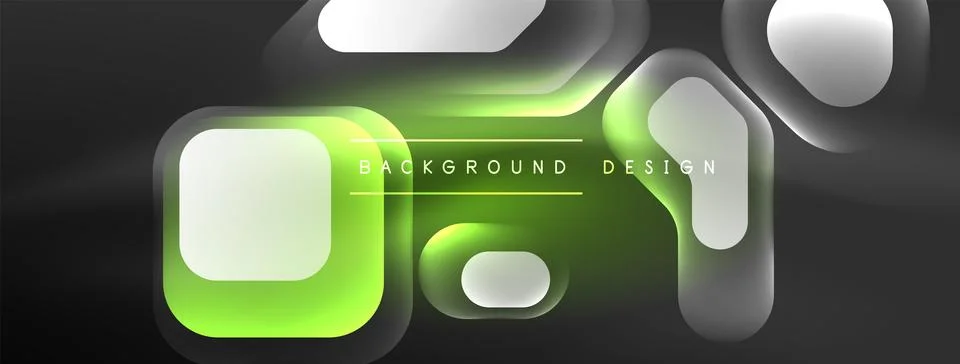 Glowing neon geometric elements abstract background. Neon light or laser show 스톡 일러스트