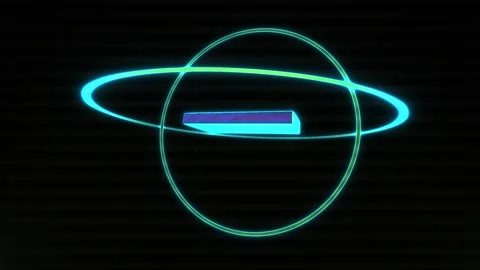Glowing Neon Geometric Lines Morph Dynamically on a Dark Grid Background Video stock 343705629