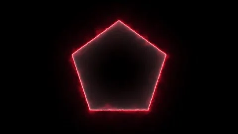 Glowing Neon Geometric Shape Frames and Energy Outline Loop Set Stock Footage 345923864