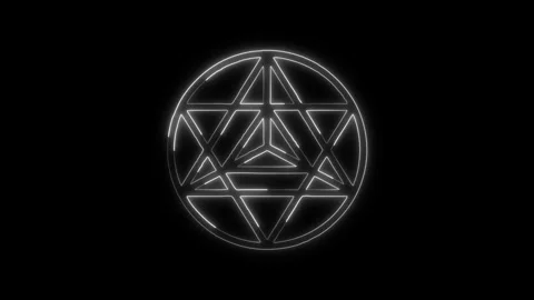 Glowing neon Geometry icon isolated on black background. HD Video motion gr.. Stock Footage 316157448
