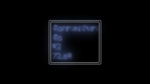 Glowing neon Germanium element animation. Neon Germanium element animated o.. Video stock 341675750