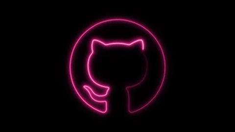 Glowing Neon GitHub Icon Isolated, HD Motion Graphic Animation Representing.. Stock Footage 301274427