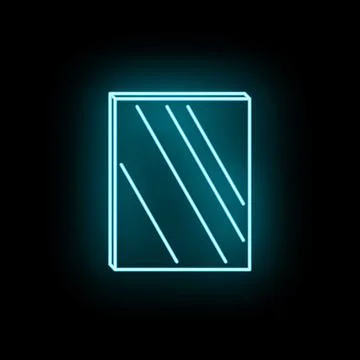 Glowing neon glass block representing reflection Stock Illustration