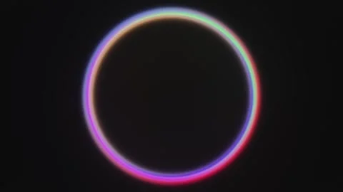 Glowing Neon Gradient Ring Seamless Loop on Black Background Stock Footage 340542460