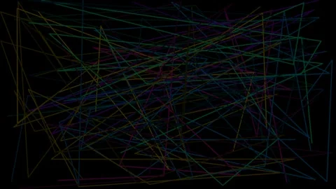 Glowing neon graffiti lines on black background overlay 4K Vídeos de archivo 336485398