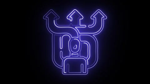 Glowing neon Graph icon  HD Video motion graphic animation Video stock 304858511
