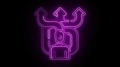 Glowing neon Graph icon  HD Video motion graphic animation Stock Footage 304858512
