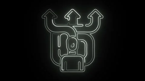 Glowing neon Graph icon  HD Video motion graphic animation Stock Footage 304858517