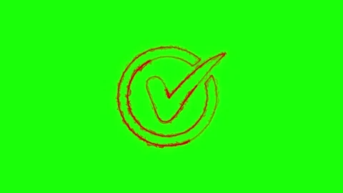 Glowing neon green circle and check mark. Neon green ok button animation on.. Stock Footage 305166528