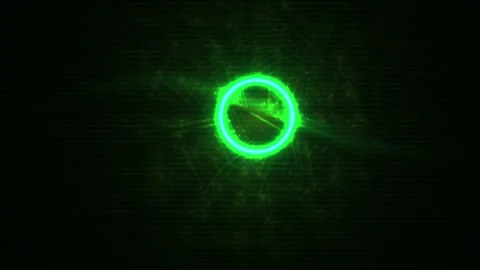 Glowing neon green circle light icons. Stock Footage 334339288