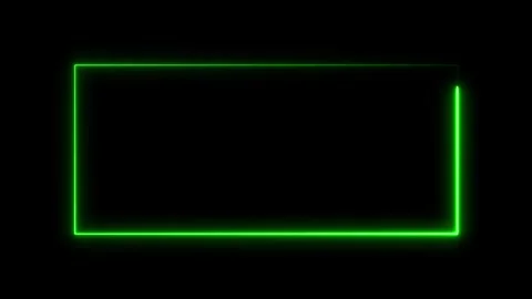 Glowing neon green color rectangle picture frame line animation. Stock Footage 291946016