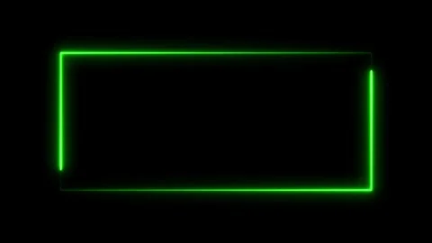 Glowing neon green color rectangle picture frame line animation. Stock Footage 291946032