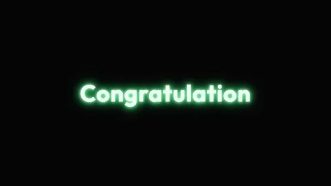 Glowing neon green Congratulation 스톡 동영상 340526249
