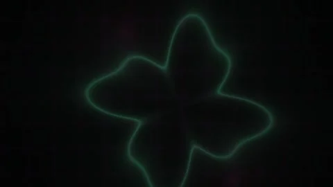 Glowing neon green four leaf clover on black background. Stock Footage 335958721