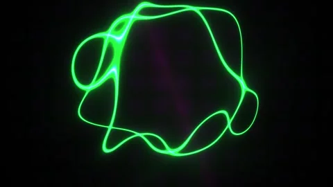 Glowing neon green light trail designs. Stock Footage 340025979