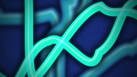 Glowing neon green pulse waves flow in a seamless loop Stock Footage 343324687