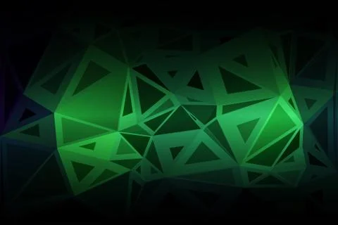Glowing neon green random sizes low poly background Illustrazione stock