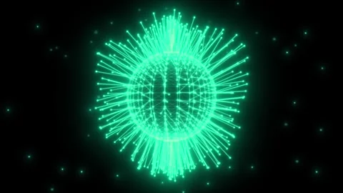 Glowing neon green sphere.  The networking effect Stock Footage 301878671