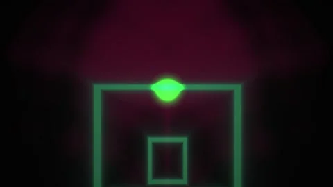 Glowing neon green square with diamond shape on black background. Stock Footage 337512280