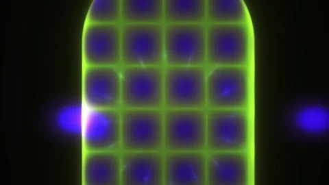 Glowing neon grid pattern technology. Stock Footage 340026151
