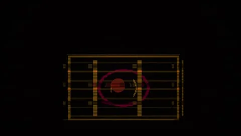 Glowing neon grid target interface. Stock Footage 335359980