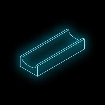 Glowing neon gutter guard representing home improvement and diy projects Stock Illustration