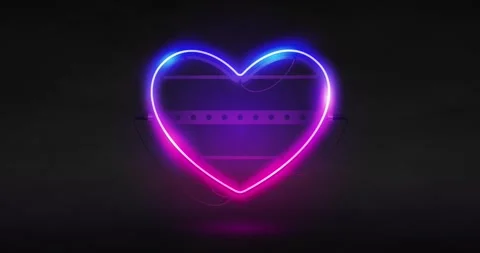Glowing Neon Heart Stock Footage 228269021