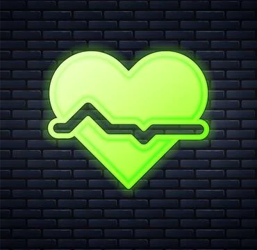 Glowing neon Smart watch showing heart beat rate icon isolated on blue  background. Fitness App concept. Vector Stock Vector