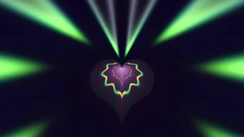 Glowing Neon Heart Shape Tunnel Seamless Loop Stock Footage 342749199