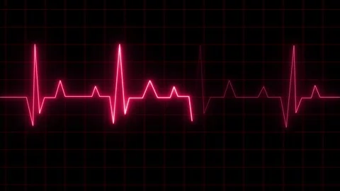 Glowing neon heartbeat plus animation. Cardiogram heartbeat icon animated video Stock Footage 307959335