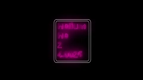 Glowing neon Helium element animation. Neon pink Helium element animated on.. Stock Footage 340595758