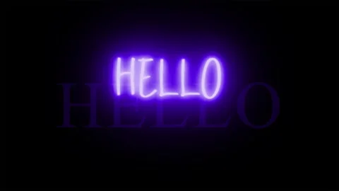 Glowing neon Hello button animation 4k animated on black background Stock Footage 322966305