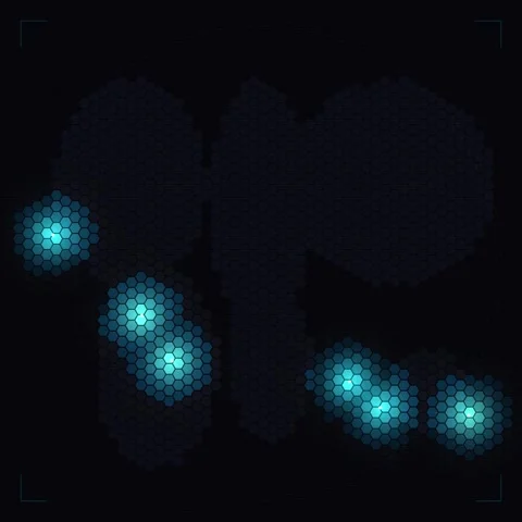 Glowing neon hexagonal lights pattern abstract background for futuristic desi Stock Footage 344777320