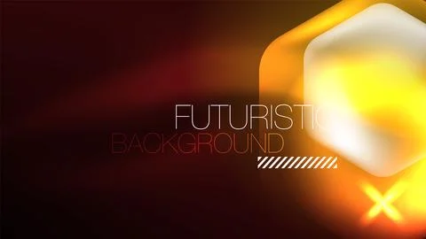 Glowing neon hexagons in dark space. Digital technology cyberspace hi-tech Stock Illustration